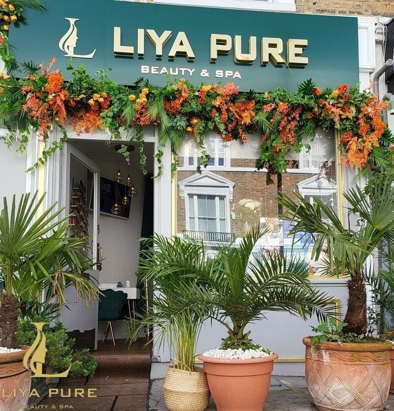 The Liya Pure Beauty & Spa shopfront on Maclise Road, London